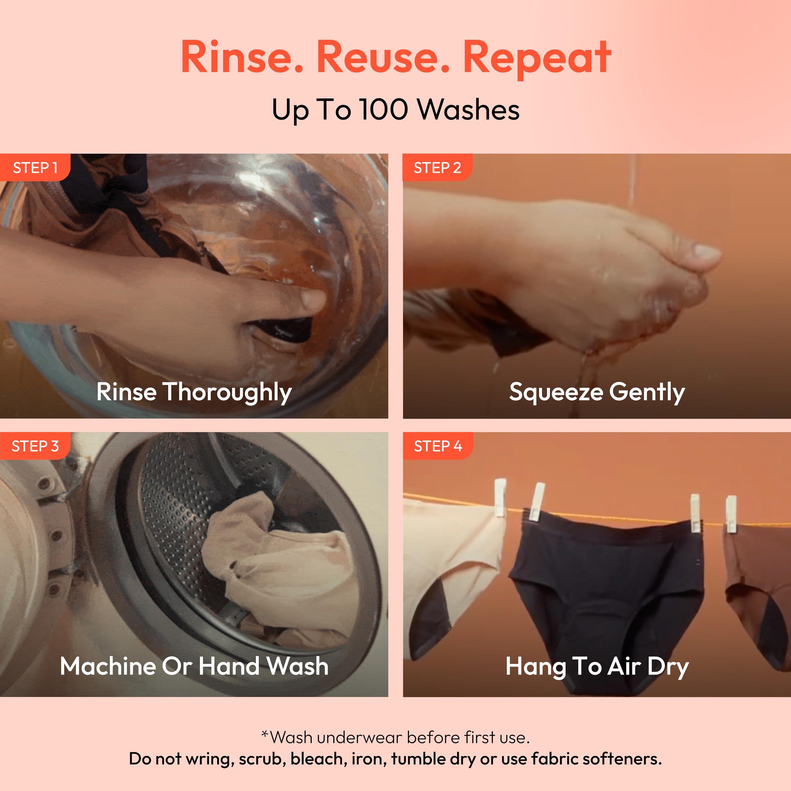 Mahina Mahina Oh So Soft Period Panty for Women & Girls | Modal | Black | High-Rise | Light Flow Type | Reusable | Leak-Proof | No Pads | Comfy & Super Absorbent | Stain & Rash-Free | Pack of 1