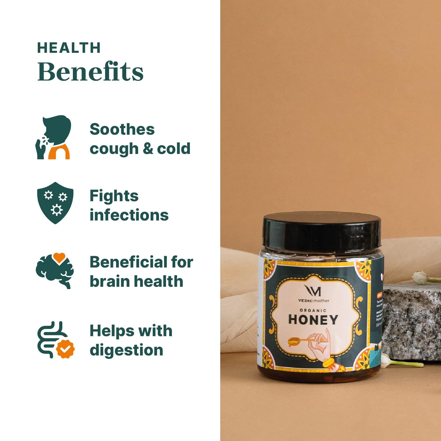 Vedic mother Vedic Mother Cough and Cold Combo Pack of Honey 350gm & Sitopaladi 150gm | Certified Handmade Products with Blend of Natural Herbs & Ingredients | No Added Preservatives