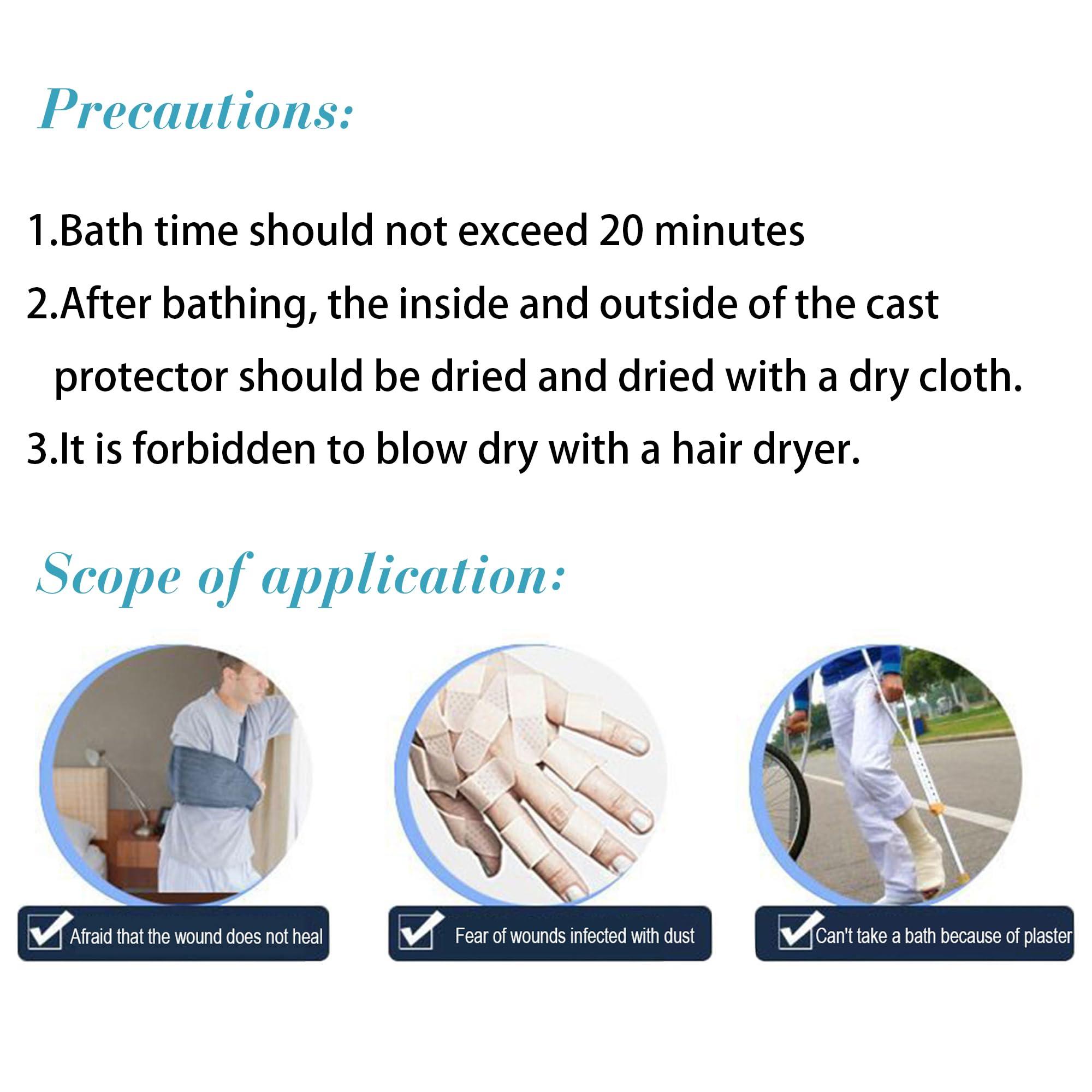 WNHTFAC Waterproof Cast Covers for Shower Hand Adult, Cast Protector for Broken Wrist, Reusable Adult Half Arm Cast Sleeve Bag Hand Cast Cover for Swimming Bathing Arm Hand Wrist Finger, Keep Wounds Dry