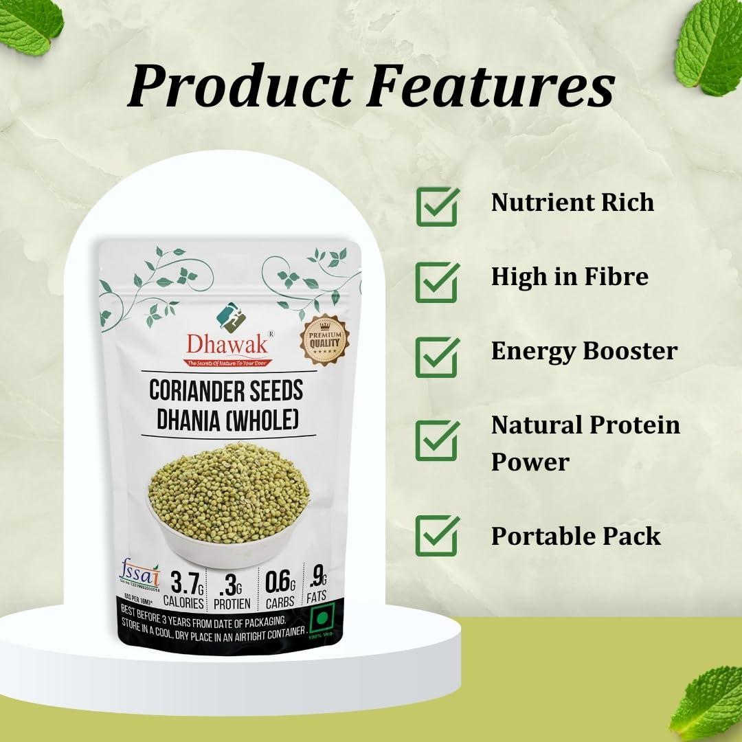 DHAWAK Dhawak Coriander Seeds Whole - 700 GMS. | Dhaniya Seeds | Sabut Dhania | Whole Dhania Seeds | Dhania Whole