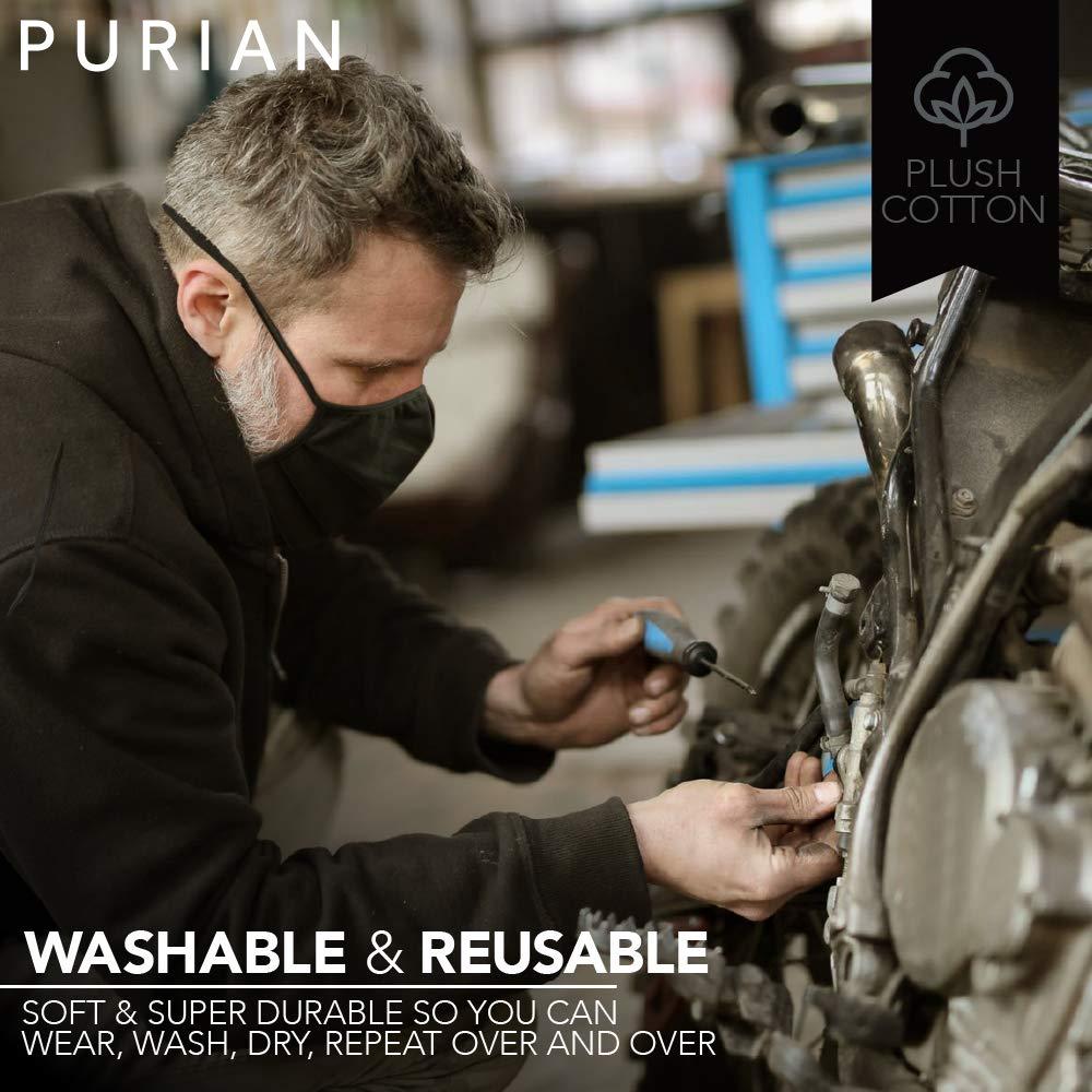 PURIAN Purian Face Mask for Men with Beards | Black Tie Behind Straps For All Day Use
