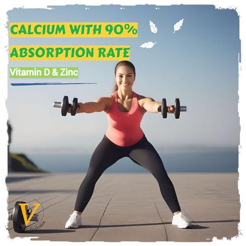 Virgo Healthcare Virgo Healthcare\'s Calcium Orotate (90% absorption) + Vitamin D3 + Zinc Tablets :For Optimal Bone Health & Joint Support - 30 Count (Women and Men)