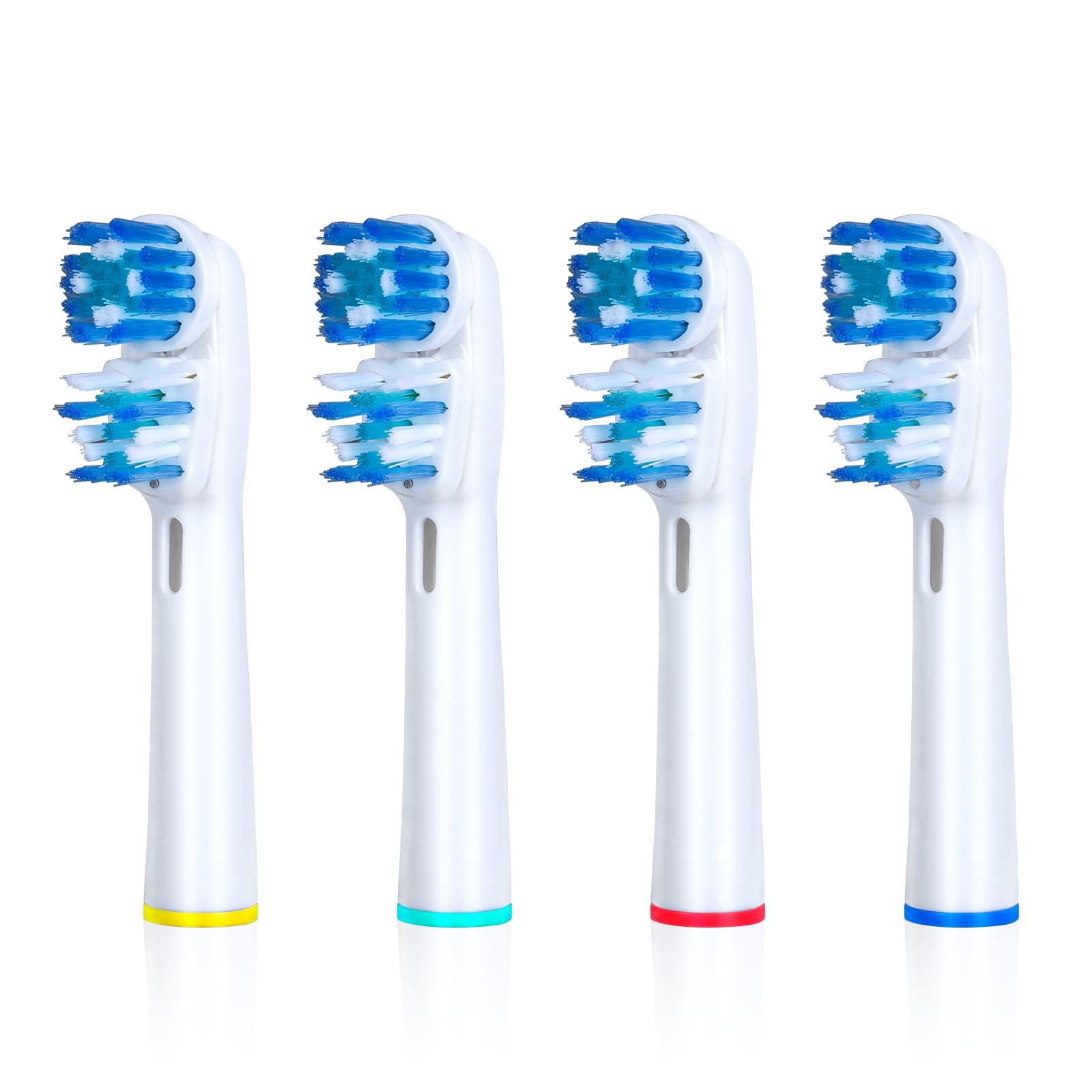 VWONST Replacement Brush Heads Compatible with Oral B- Double Clean Design, Double Clean Brush Heads, Compatible with Braun Oral-B Dual Clean Electric Toothbrush - Pack of 4