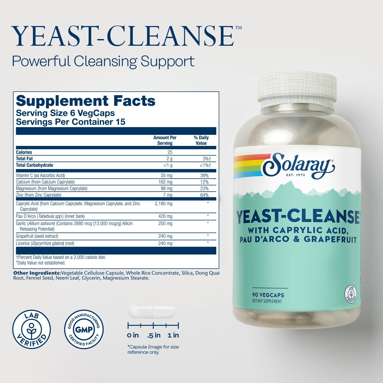 SOLARAY Yeast Cleanse 90 Capsule