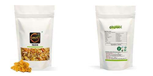 GRUTI Gruti Organic Popular Raisins (Rasine), 250g - Kishmish | Saugi | Kishmish Dry Fruits, Raisins Seedless, 250g
