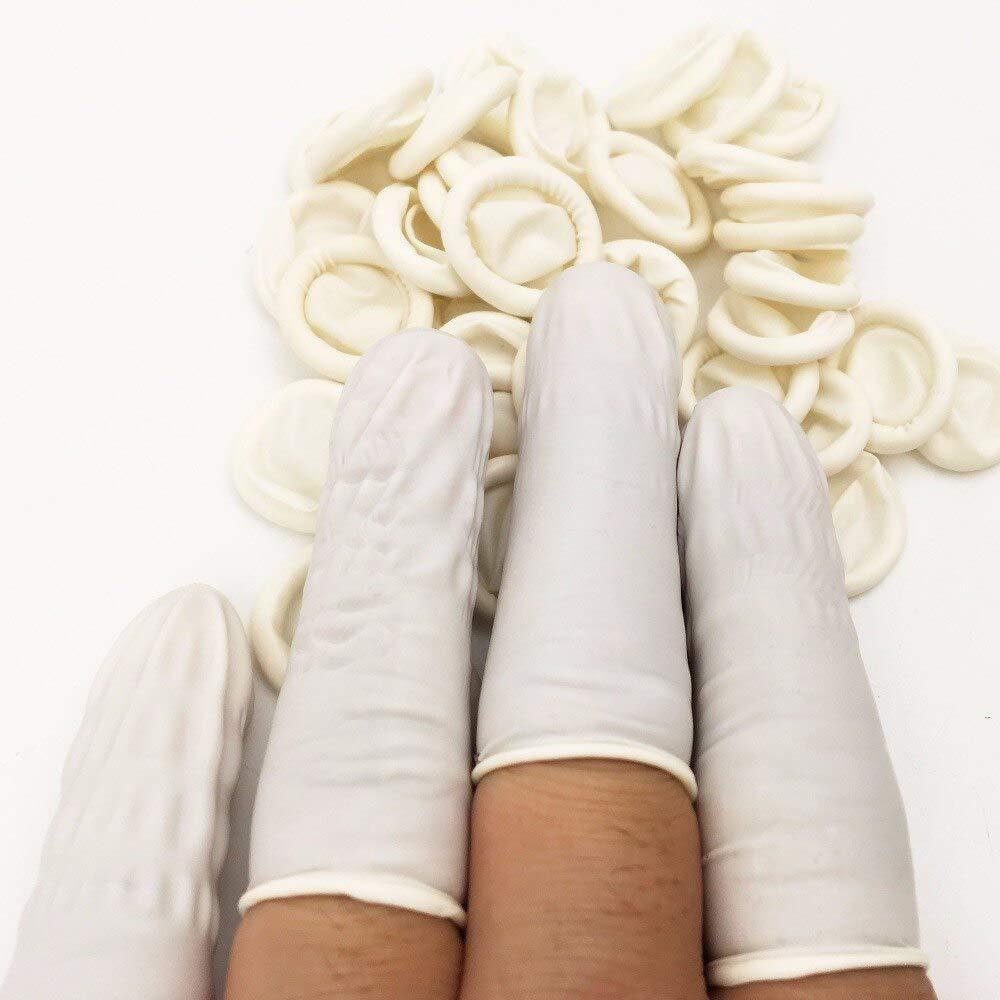 ASK INDIA ASK INDIA Unisex Disposable Latex Finger Cots (White, Medium)- Pack of 70 Pcs