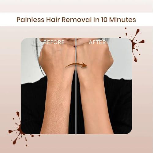 The Wellness Shop The Wellness Shop - Women Chocolate Hair Removal Powder, 10 Minute Full Body Waxing Powder, Painless And Natural Solution For Unwanted Hair And Parlour Like Result At Home