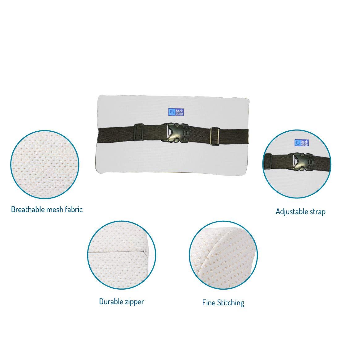 Back Good Back Good Posture Wise D-Shaped Lumbar roll for Back Pain & Lower Back Support (White)