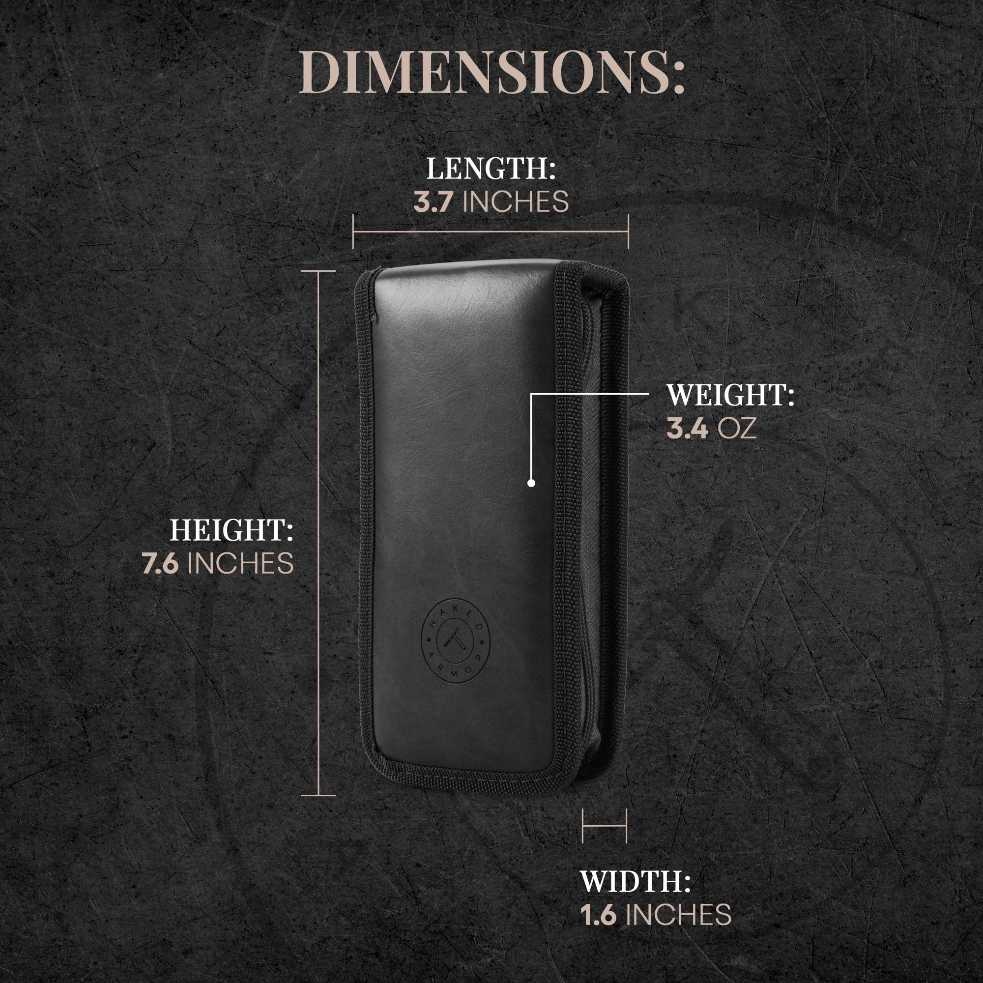 Naked Armor Razor Travel Case - Safety Razor Case, Straight Razor Case, Disposable Razor Case, Elegant Travel Razor Case For Your Razor & Brush, Keeps Razor & Brush Clean, Travel In Style, Great Gift (Black)