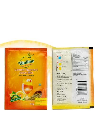 Vitalime Vitalime Lemon Nannari Juice Mix|100% Natural |Pure and Natural coolant -31gram (Pack of 10)