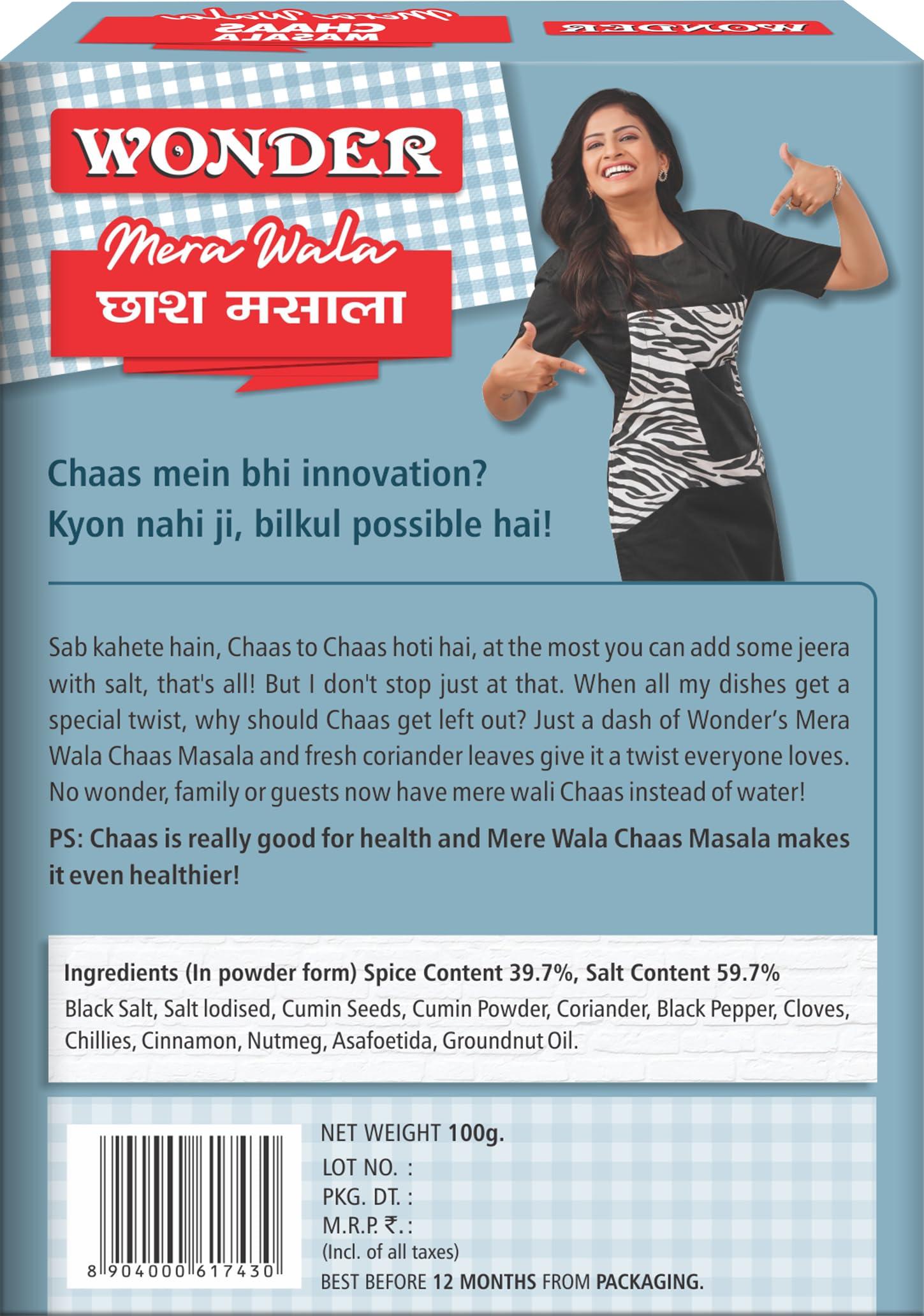 WONDER Wonder Mera Wala Chaas Masala, Buttermilk Masala, (100g)/ Gujarati Chas/Chhach Masala Powder/Fresh & Natural/No Artificial Colour & Flavour Added