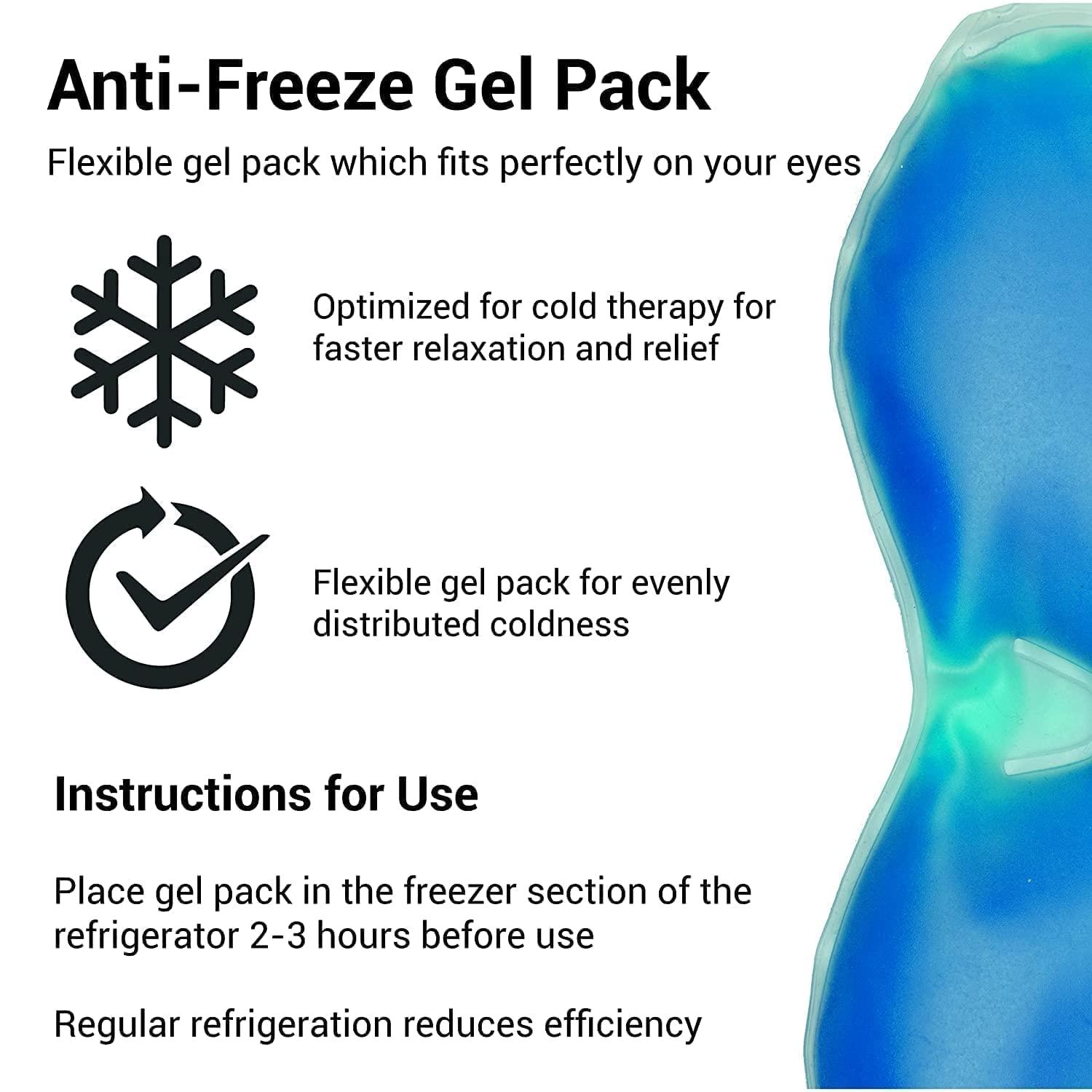 Winkelen Winkelen Plastic Cooling Gel Relaxing Eye Sleep Mask For Dark Circles, Dry Eyes, Cooling Eyes, Pain Relief, Redness,Eye Patches, Sleeping Cool Pad Suitable for All Family Members Sleeping Mask (Black)