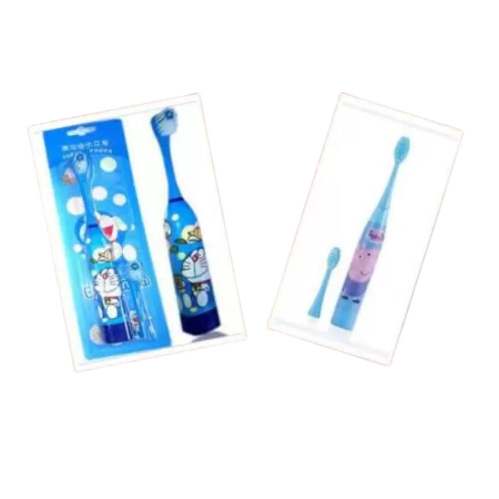 Rockjon Rockjon Toddler 1 Doraemon & 1 Peppa Pig Design Electric Tooth Brush Combo (Random, Pack Of 2) Electric Toothbrush (Random, Multicolor, Blue)