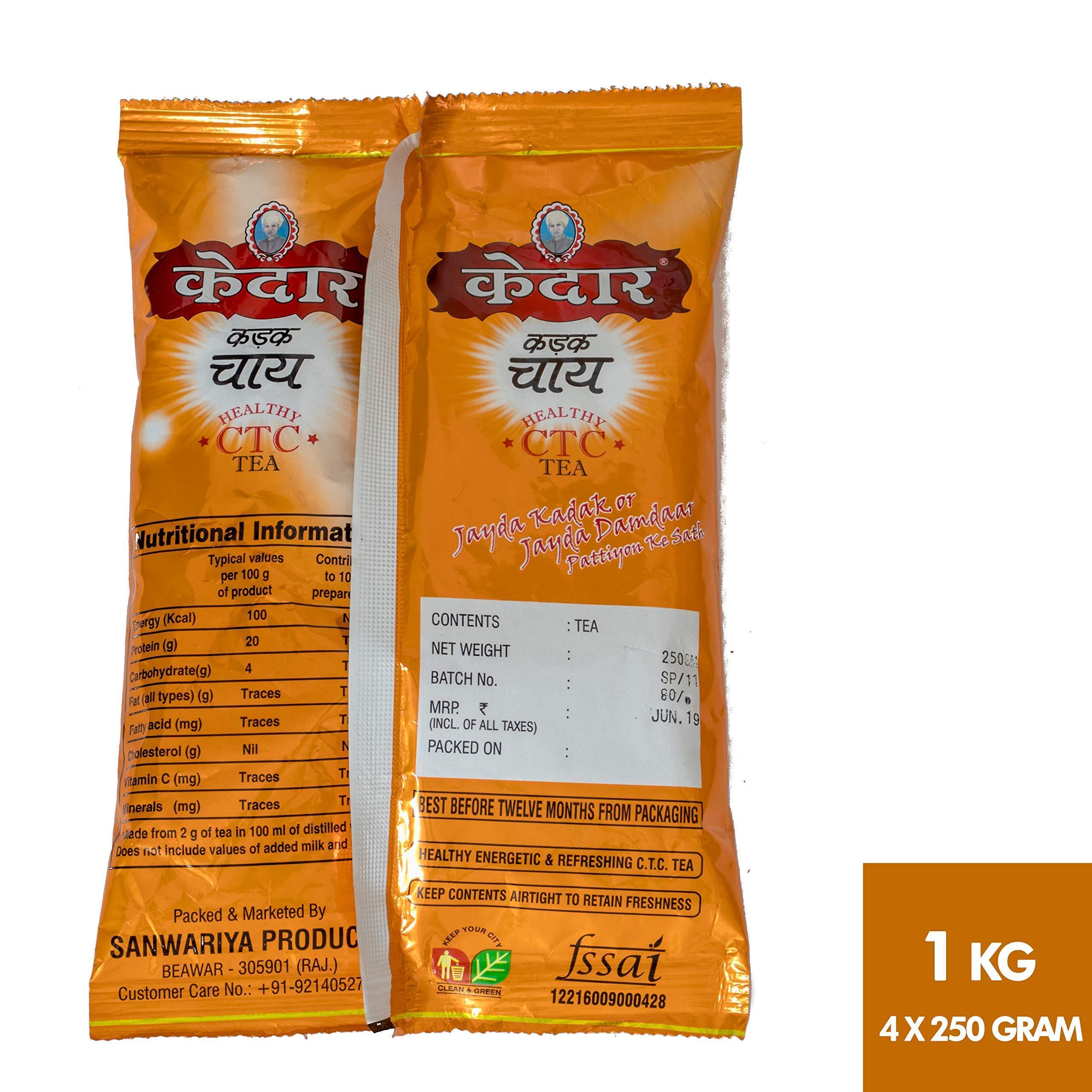 Kedar Kedar Kadak Tea 1 Kg (Pack of 4*250 GMS)