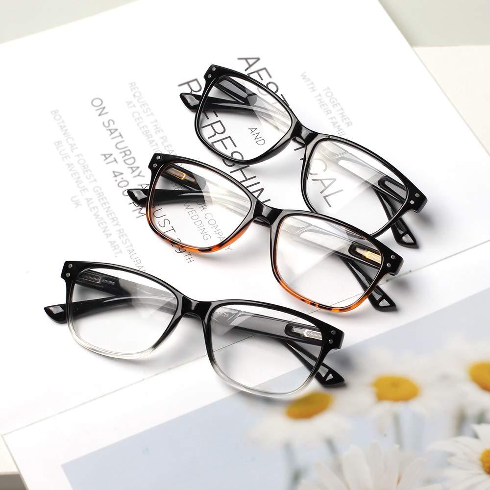 JOSCHOO Reading Glasses 5-Pack Quality Readers Spring Hinge Glasses for Reading for Men and Women (0.75, 5 Pack Mix Color)