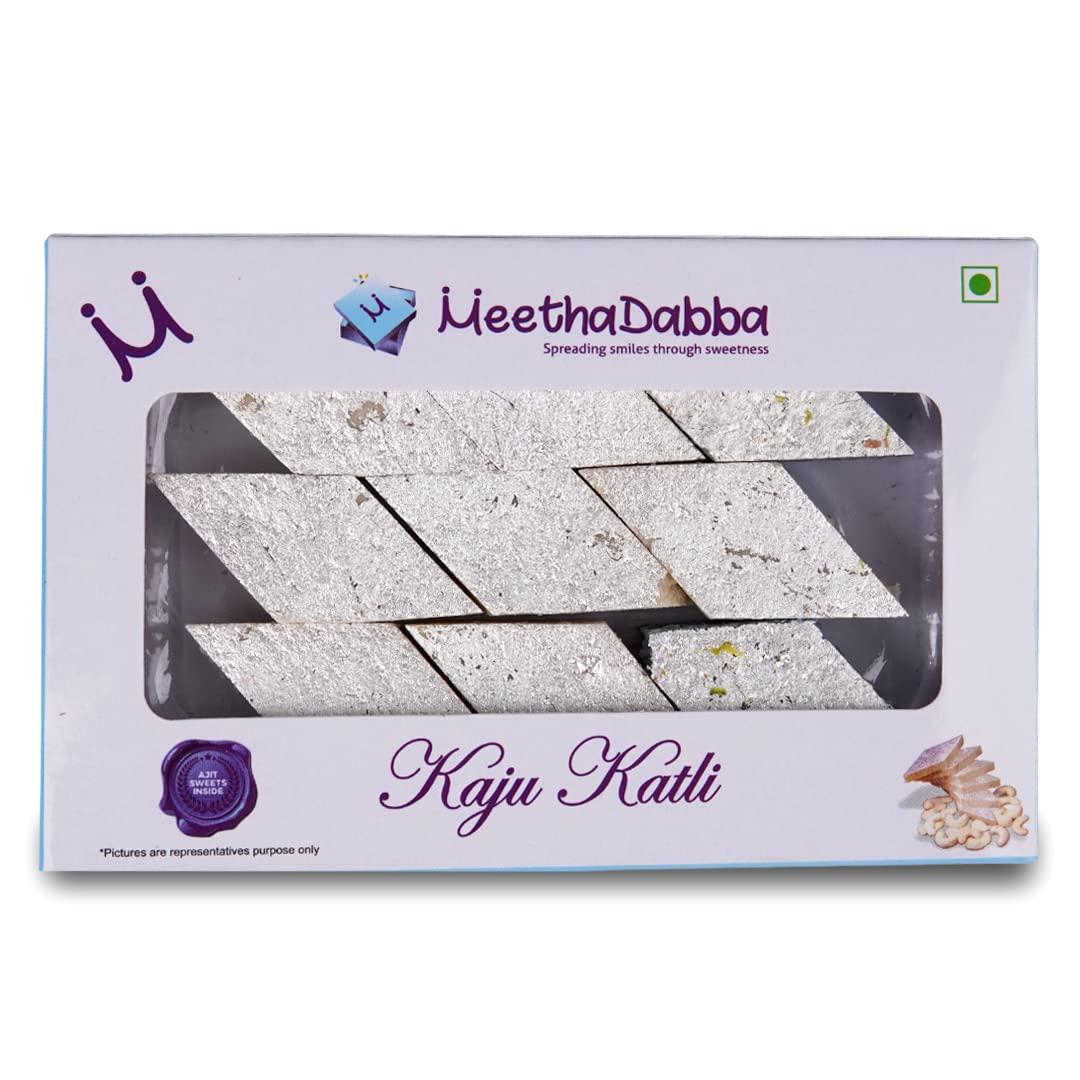 MEETHADABBA MeethaDabba Kaju Katli, Assorted Kaju Katri, Traditional Indian Sweets, Desi Mithai, 9 pcs, 100 grams
