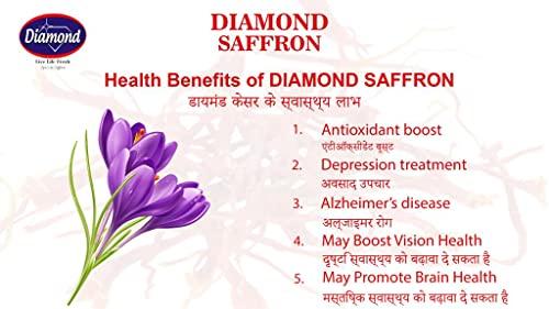 DIAMOND DIAMOND Pure Original Kashmiri Saffron/Kesar/Kumkuma Puvvu | Certified highest Grade A | Saffron for pregnant women, Pooja rituals & Food aroma (2 gm)