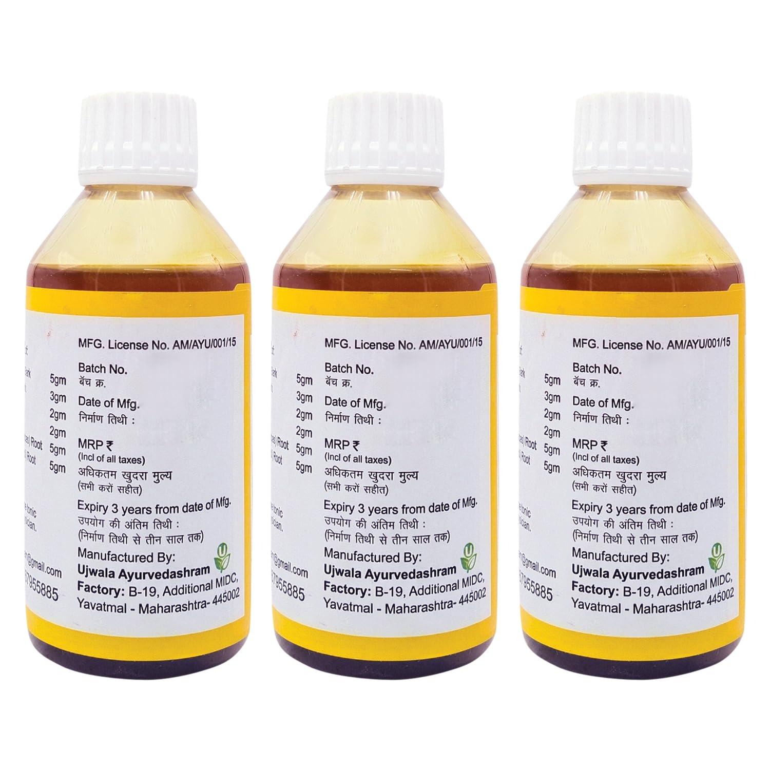 Ujwala Ayurvedashram Ujwala Ayurvedashram Whitocon Syrup Pack Of 3 I Ayurvedic Leucorrhoea Medicine I Women Wellness I Healthy Regular Menstruation & Periods I Harmonal Balance Overcome Pcos