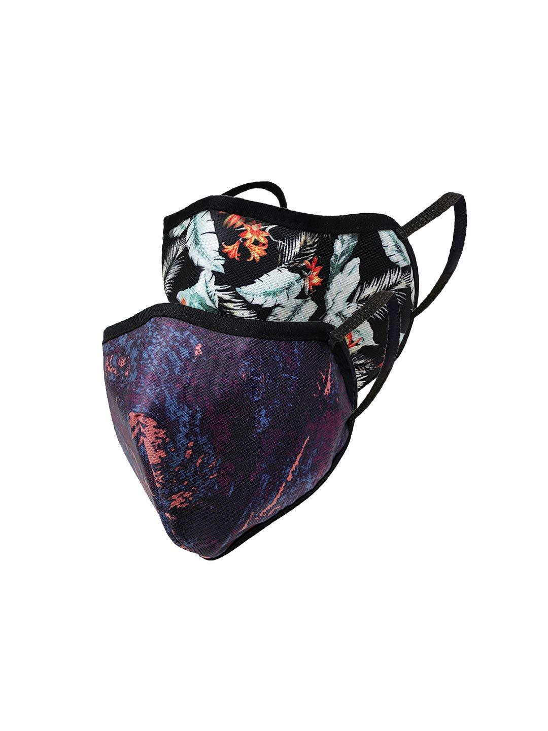 Gear Gear BREATHEASY G95 Women's Reusable & Washable 6 Layer NABL Certified Outdoor Protection Face Mask (Pack of 2) Smudge Art, Floral Vibe