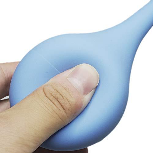 JIESI (90ml) Rubber Suction Ear Syringe, Hand Bulb Syringe Ear Washing Squeeze Bulb-Blue