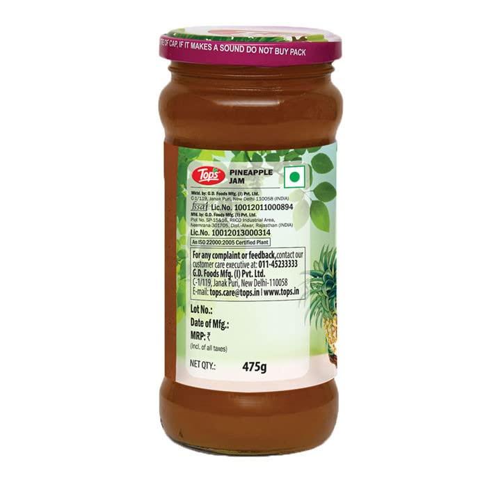 TOPS TOPS Pineapple Jam - 475 gm | From selected Pineapples| Provides a burst of fruity flavour.