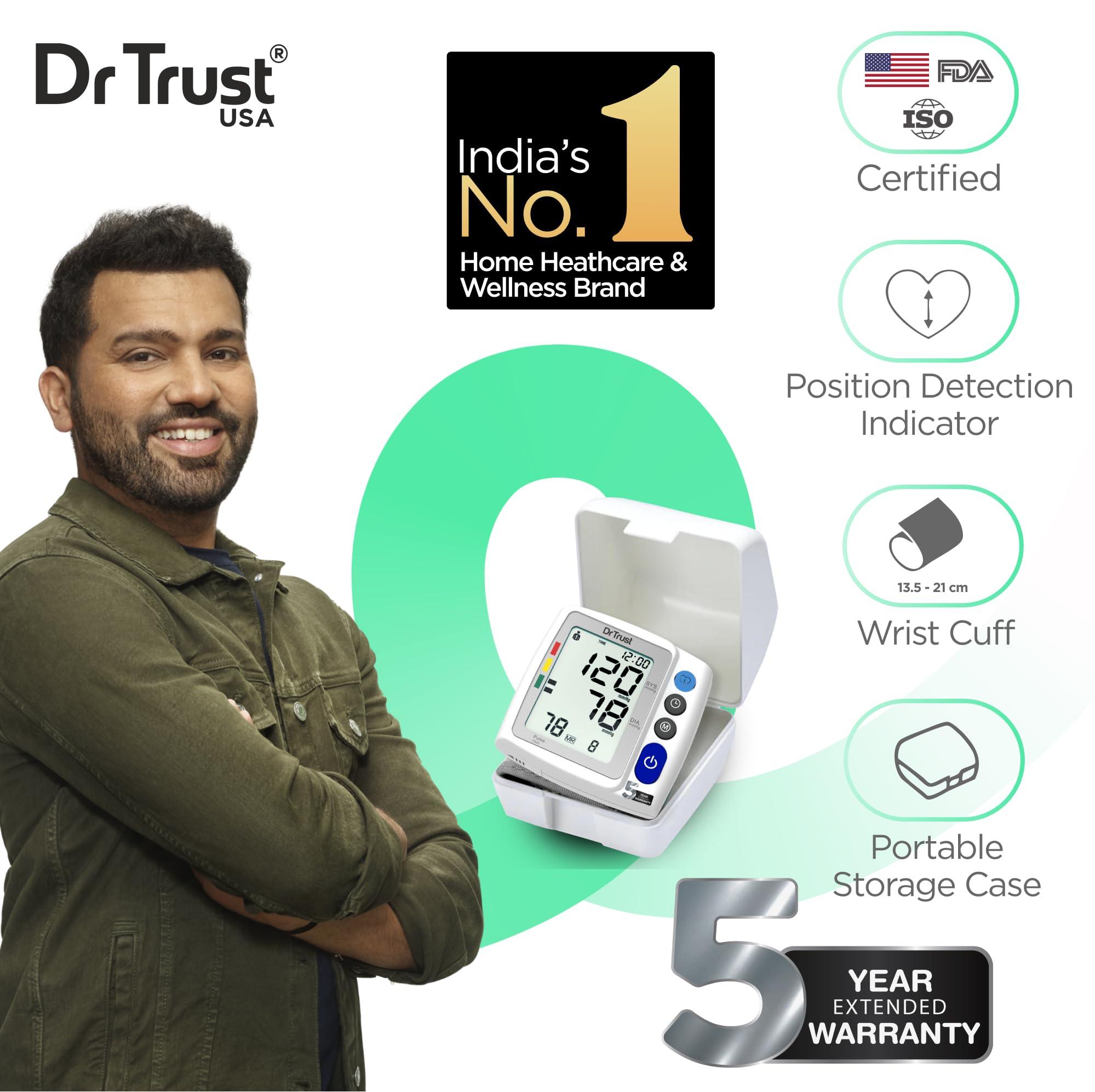 Dr Trust Dr Trust USA Wrist BP Monitor with Cuff -125 Digital Blood Pressure Monitoring Machine for Home Use, Automatic BP Testing Watch for Easy Use