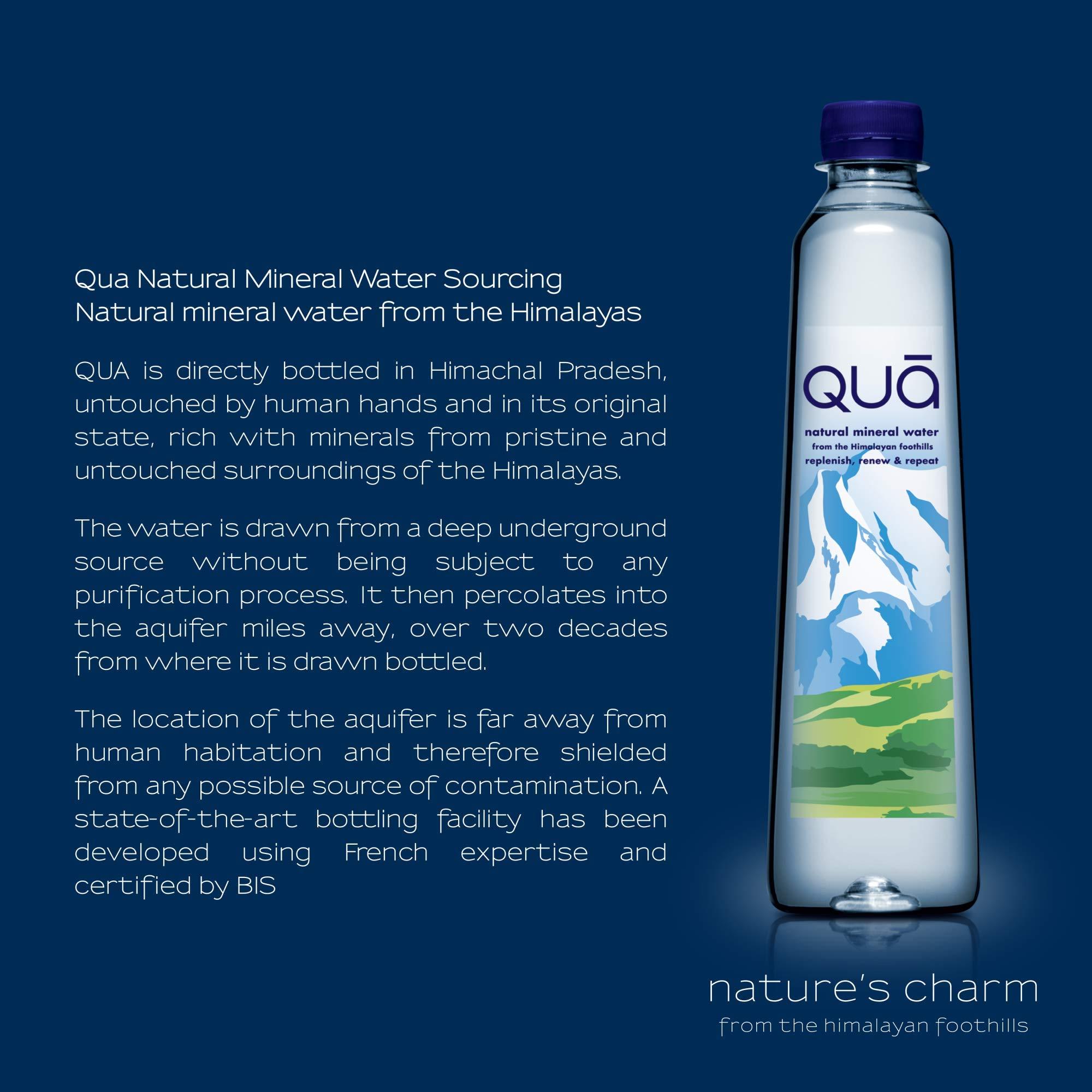 Qua Qua Natural Mineral Water 1000ml | 1000ml x 12 | From the Himalayan Foothills | Rich in Calcium, Magnesium and Other Minerals | Naturally Alkaline | Indias Finest Water | Bottled At Source