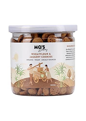 Mo's Mo's Wheatflour & Jaggery Cookies, 150 G | Cookies without Maida and refined sugar | Healthy Snack For Kids And Adults| Rich in Taste and Nutrition