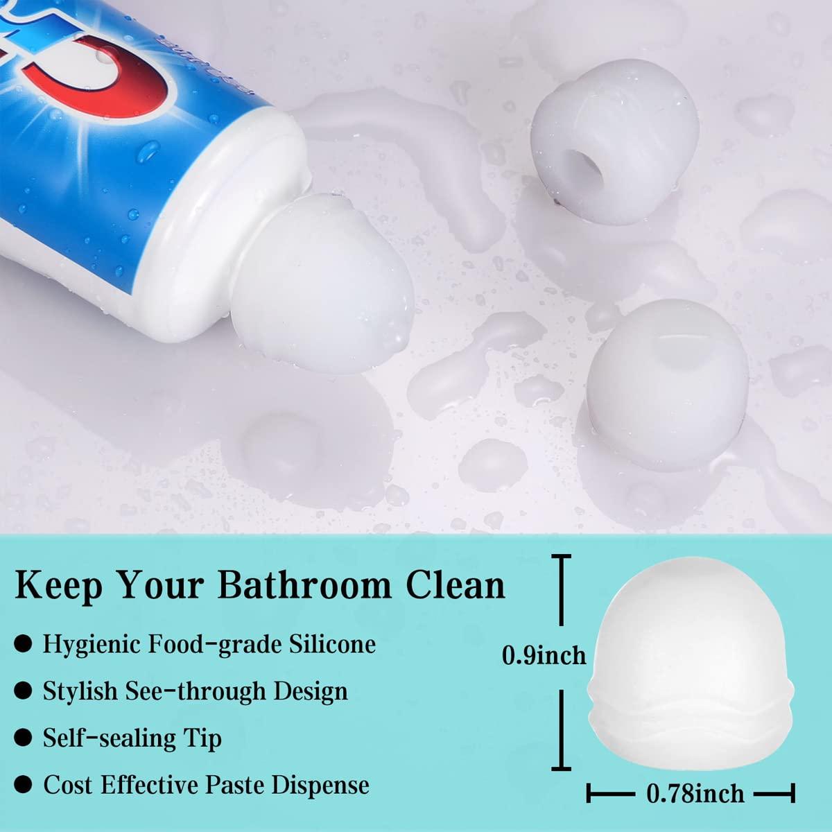 HIJAJA Self-Closing Toothpaste Caps,5 Pcs Toothpaste Squeezers Cap Keeps Toothpaste No Mess or Waste ,Simple and Practical for Every Home by fudiguo