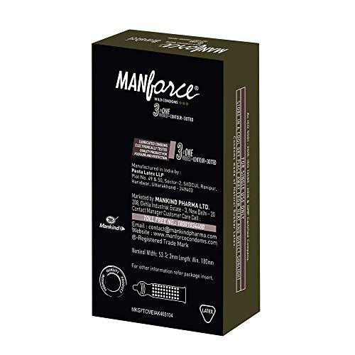 Manforce Manforce 3 in 1 Wild Condoms (Ribbed, Contour, Dotted), Chocolate Flavoured- 10 Pieces (Pack of 4)