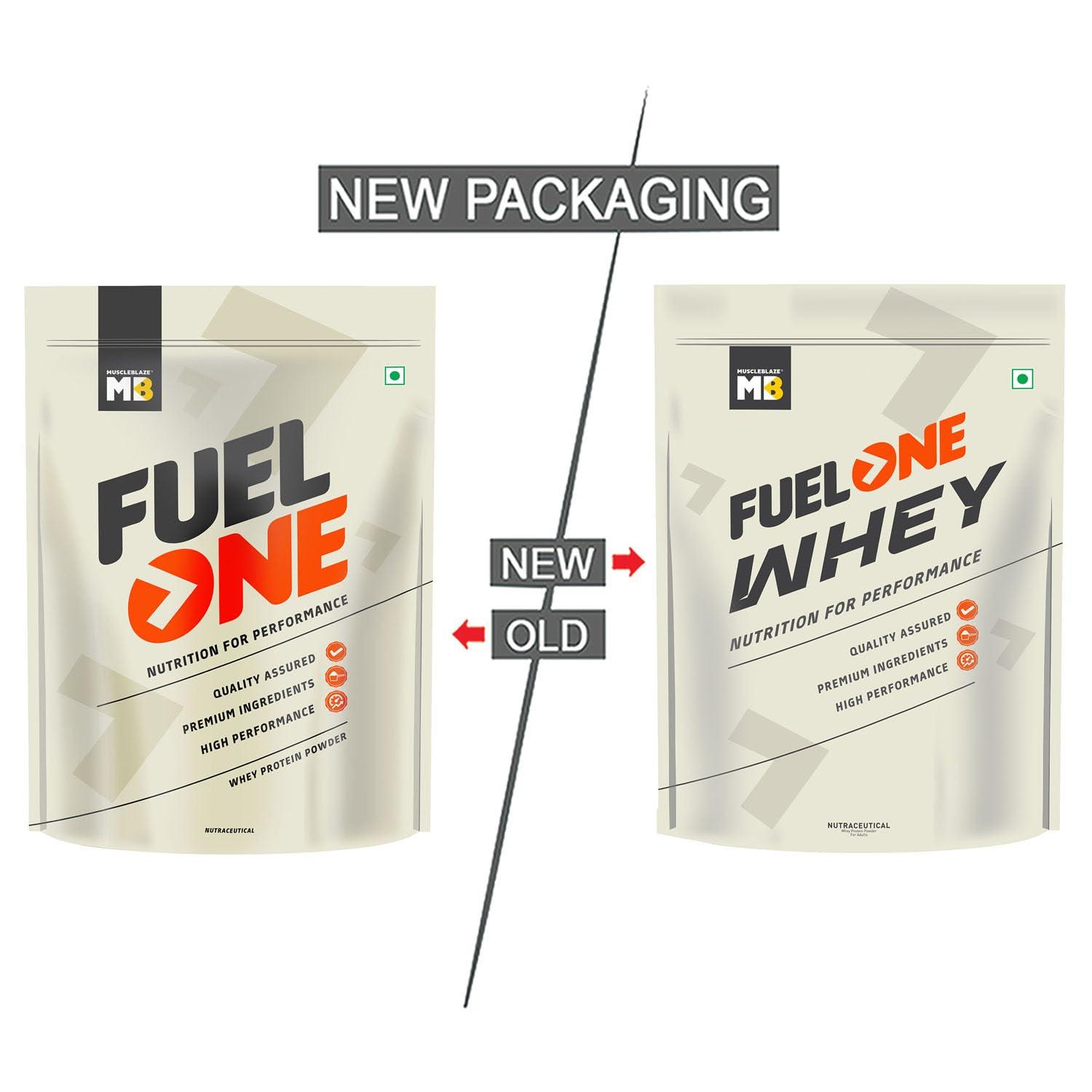 MuscleBlaze FUELONE Whey Protein (Cookies & Cream, 1kg / 2.2lbs) | 24g Protein | 5.29g BCAA & 4.2g Glutamic Acid