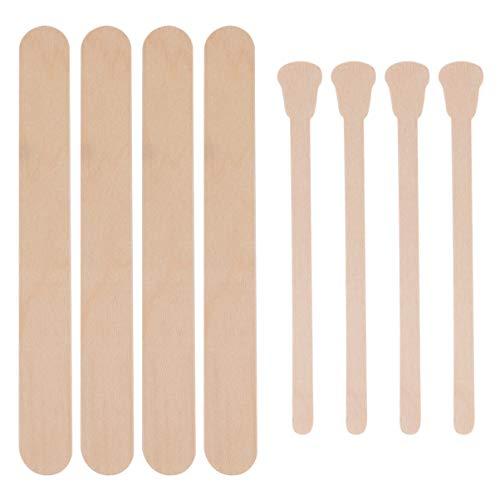 Artibetter ARTIBETTER 200pcs Wood Wax Sticks Facial Body Waxing Applicator Stick Round Square Hair Removal Spatula Sticks for Women Men