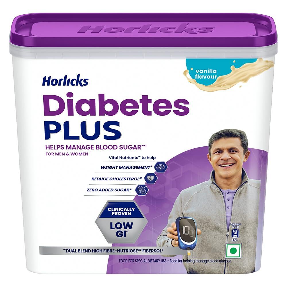 Horlicks Horlicks Diabetes Plus, Vanilla, 1kg Container | Helps Manage Blood Sugar From Day 1