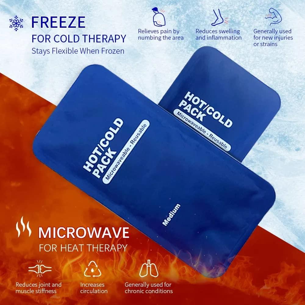 MobFest MobFest® Reusable Hot Cold Gel Pack Cold Compress Ice Pack Sports Injury Cooling Frozen Heat Thermal Pad for Pain Relief, Medium Size, Pack of 1