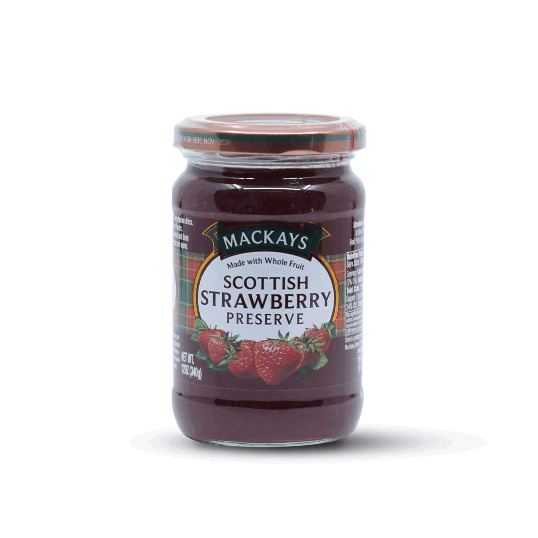Mackays Mackays Scottish Strawberry Preserve Jam For Bread | Made In Small Batches | Vegan | No Artificial Color And Flavor | Gluten Free | Made With Whole Fruits - 340gm