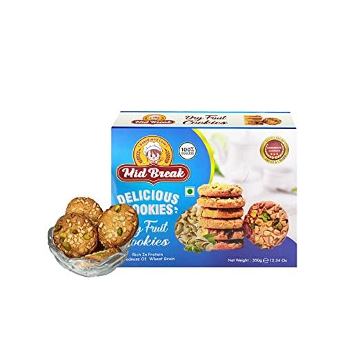 Mid Break Mid Break - Dry Fruit Cookies | 100% Eggless Cookies | Dry Fruit Biscuits | Handmade Cookies | 300 gm | Pack of 1