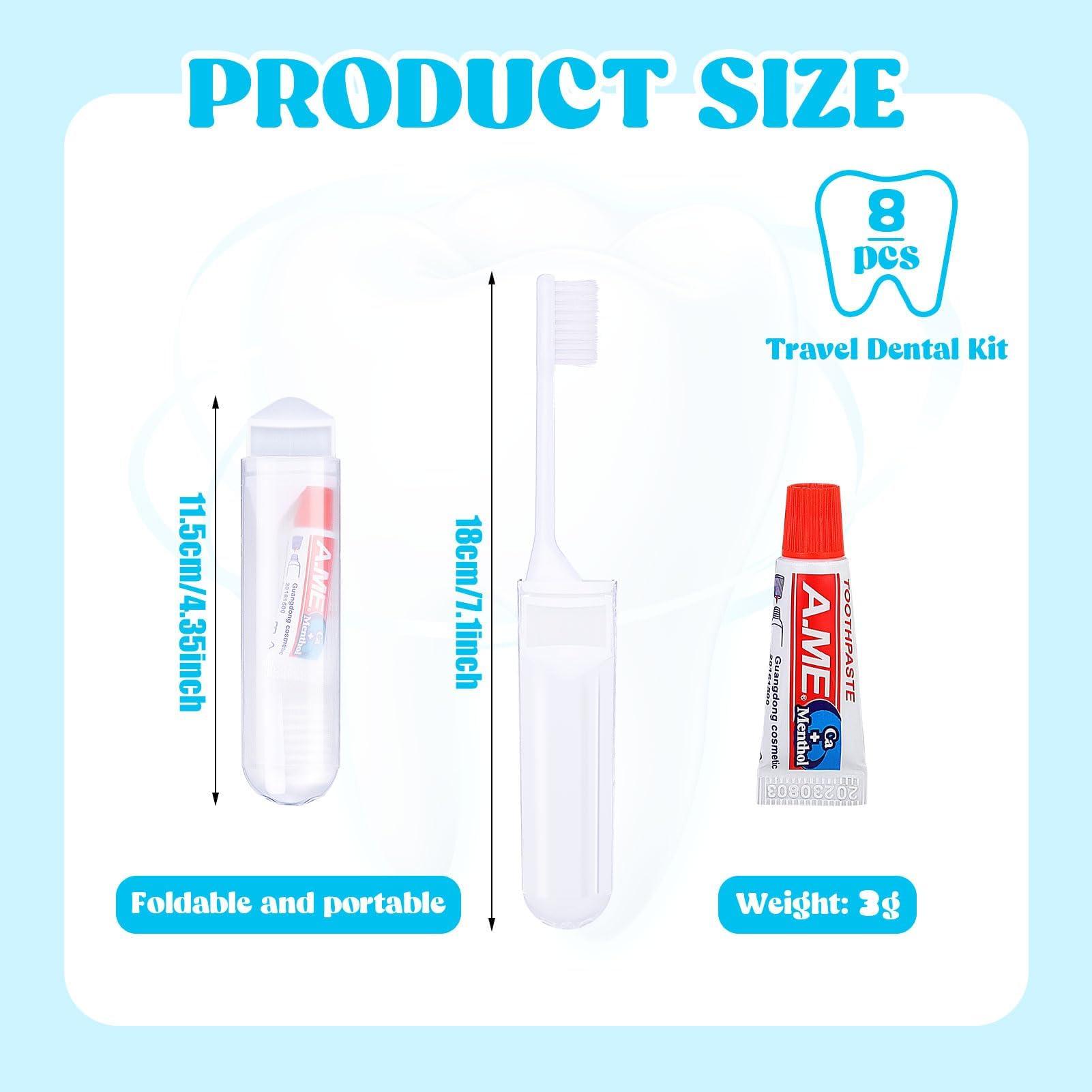 Azonee Azonee Mini Travel Toothbrush and Toothpaste Set of 8, Portable Foldable Toothbrush, Soft Camping Toothbrush Mini Toothbrush with Toothpaste for Travel Business Trip Camping Outdoor Activities