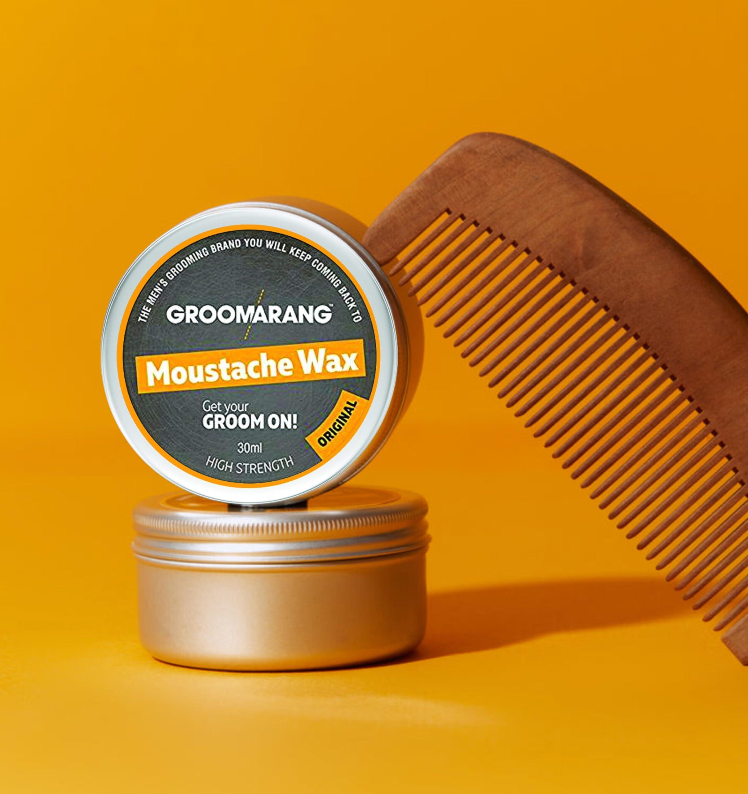 Groomarang Groomarang Moustache & Beard Wax Extra Strong Original 100% Natural Hair Care Organic & Vegan 30ml (medium)
