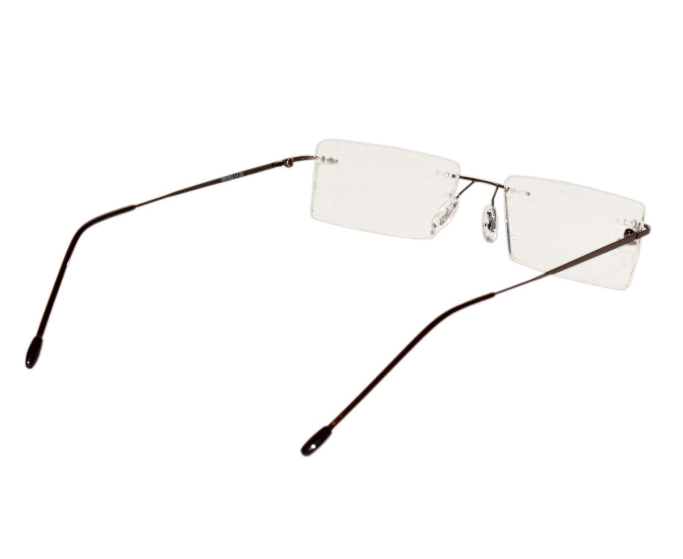 Peter Jones Peter Jones Brown Rimless Unisex Reading Glasses (Eye Power 2.50)