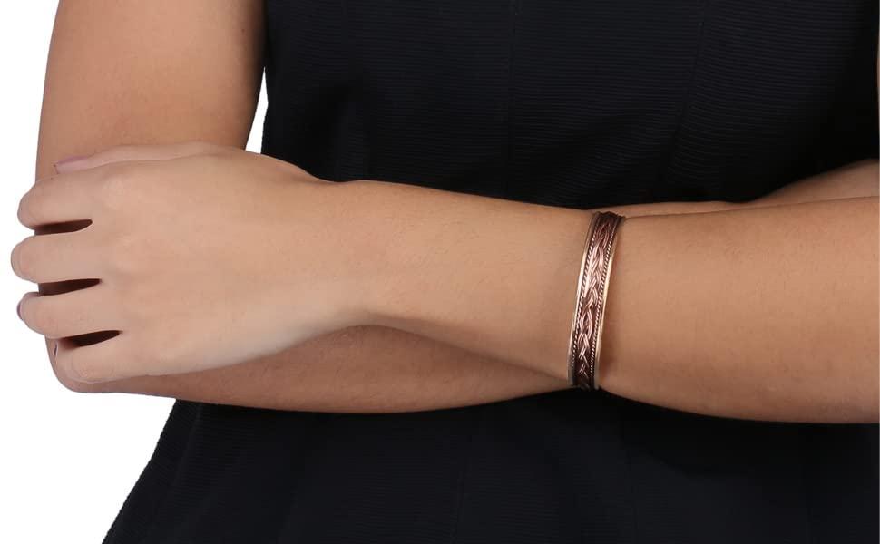 Coppervast Coppervast Bracelets For Arthritis - Therapy Magnetic Men & Women\'s With 6 Powerful Magnets Effective Natural Relief Joint Pain (Set Of 2 Plain Braided Inlay)