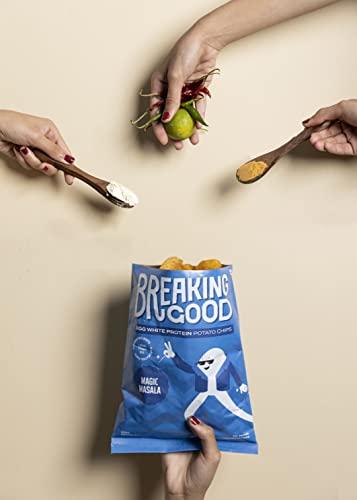 Breakinggood Breaking Good Egg White Protein Potato Chips - Assorted Pack Of 5 (50g each) - 2 Magic Masala, 2 Cream & Onion, 1 Peri Peri