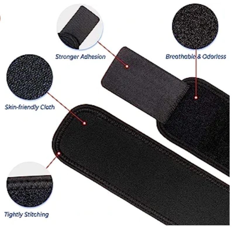 EASEFIT EASEFIT Neoprin Wrist Band for Men & Women, Supporter Gym Wrap/Straps Accessories Hand Grip Support While Workout Muscle Relaxation Pair of 2 (Plain Black)