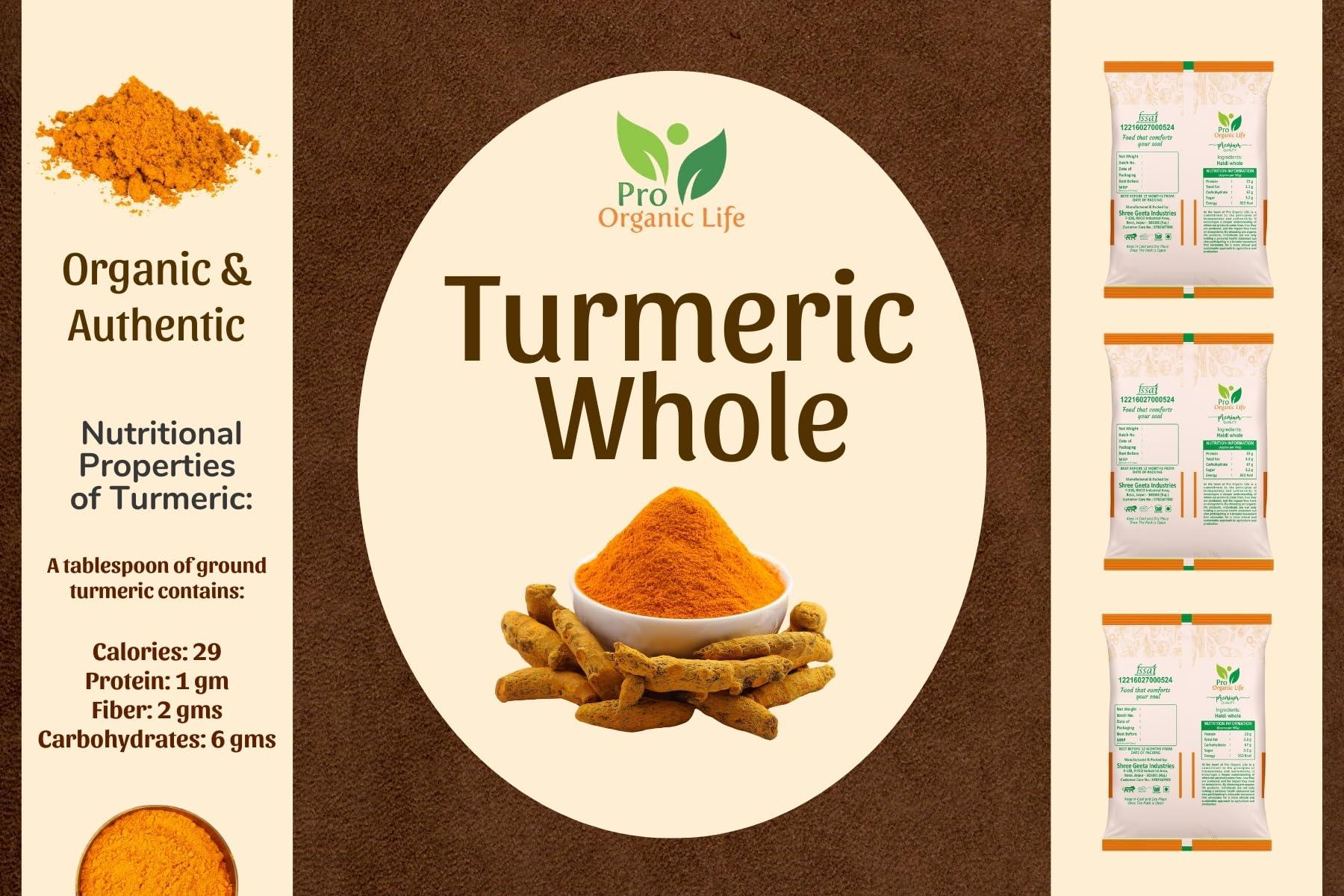 PRO ORGANIC LIFE PRO ORGANIC LIFE Turmeric Whole ( HALDI SABUT ) 450 Grm (8)