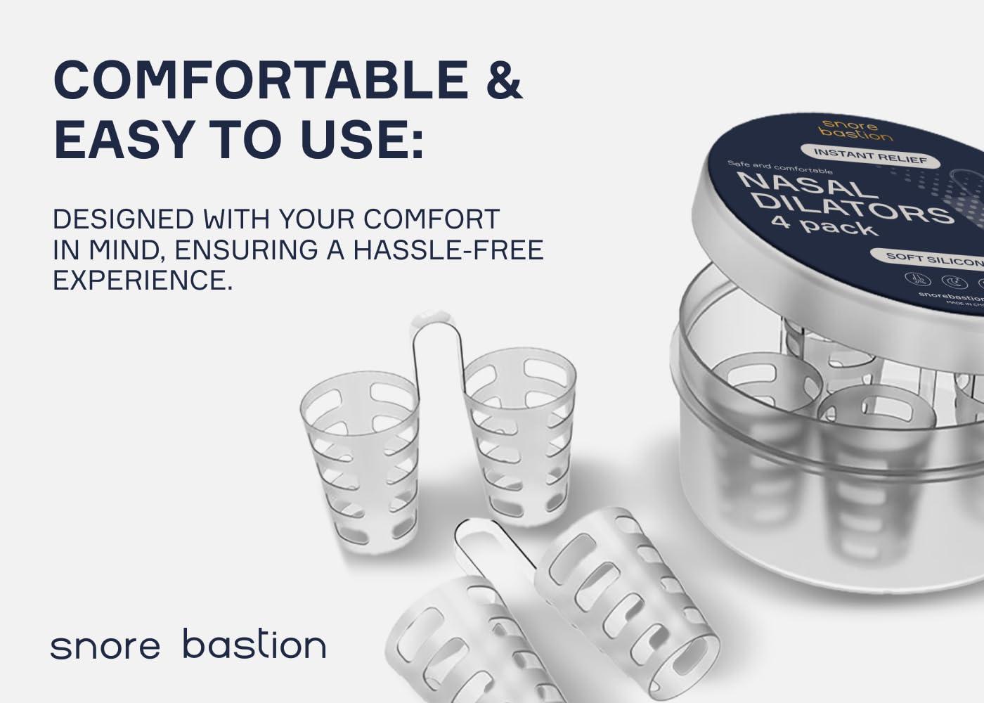 Snore Bastion Anti Snoring Devices by Snore Bastion - All ONE Size (L) Large - Nasal Dilator - Snoring Nose Vents - Snoring Solution - Medical Grade Silicone Snore Stopper - Stop Snoring