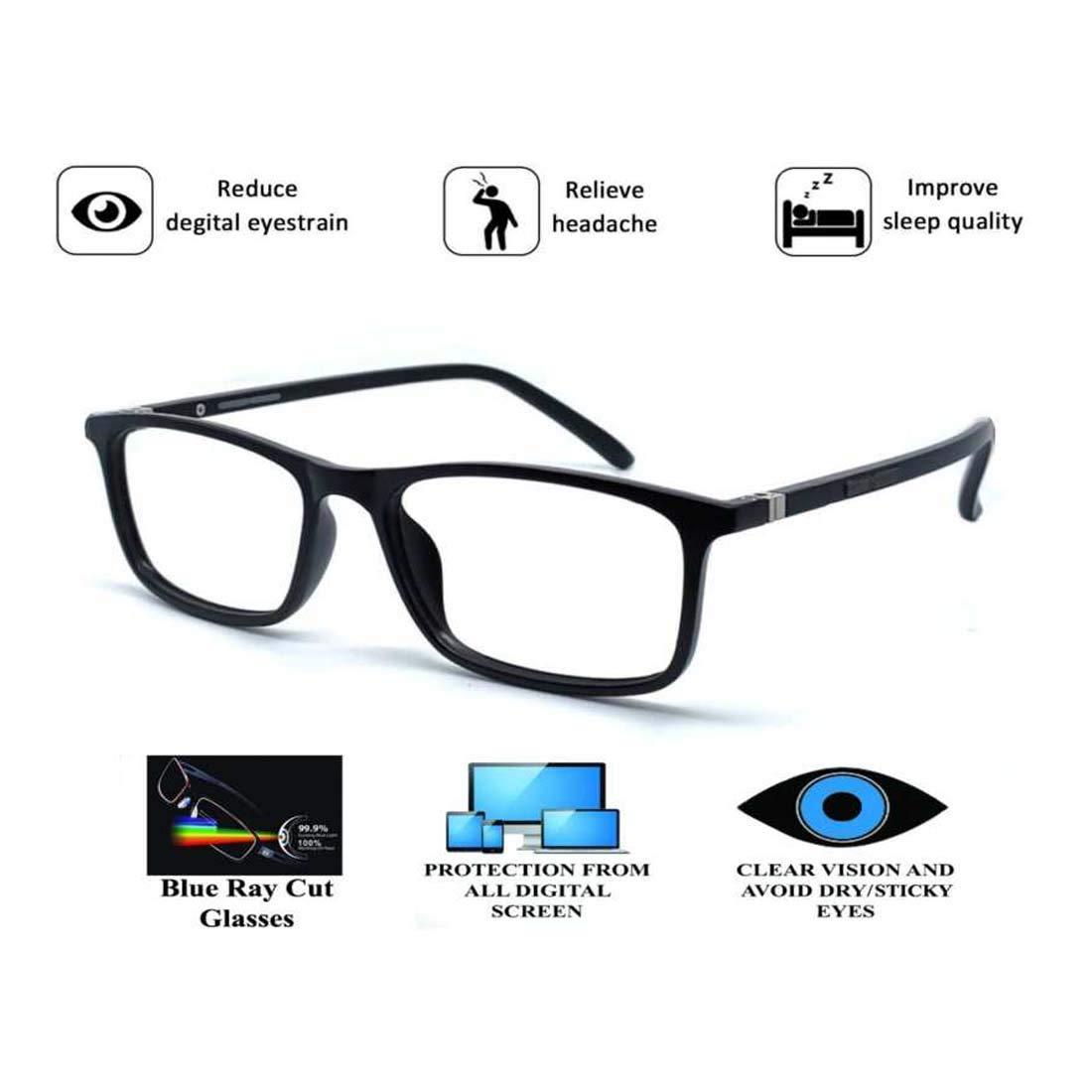 Optify Optify full rim free size Power reading glasses with blue block light filter & anti reflective coating for Men and Women(+1.25)