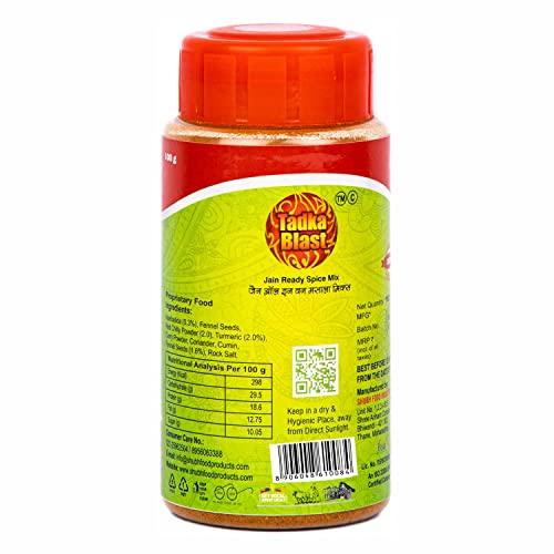 Tadka Blast Tadka Blast Gujarati Masala, Jain Masala, Desi Magic Ready Mix Masala, Natural Ingredients Oils No Artificial Colour No Added Preservative, Kitchen Masala Spice Seasoning, Pack of 3 pcs (100 Gms Each)
