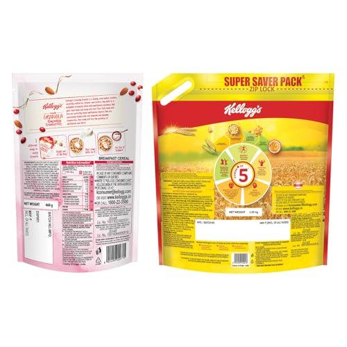 Kellogg's Kellogg\'s Combo, Crunchy Granola Almonds And Cranberries 460G And Kellogg\'S Corn Flakes Original, 1.2 Kg