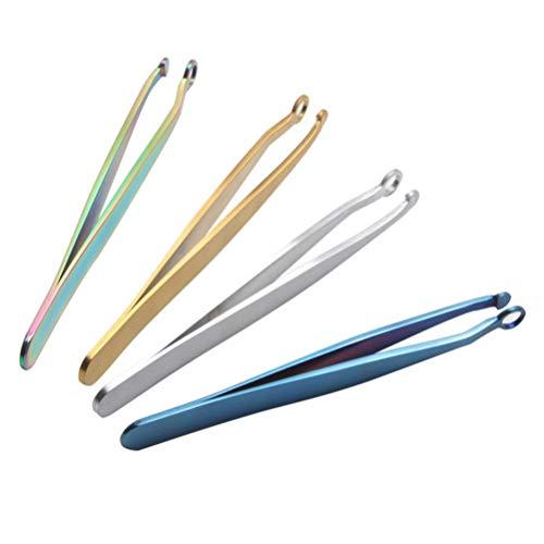 HEALLILY HEALLILY Nose Hair Trimmer Round Tip Precision Nose Hair Tweezers Clip Stainless Steel Eyebrow Clippers for Safely Trim Hair Nose Facial Hair Removal Tool Silver