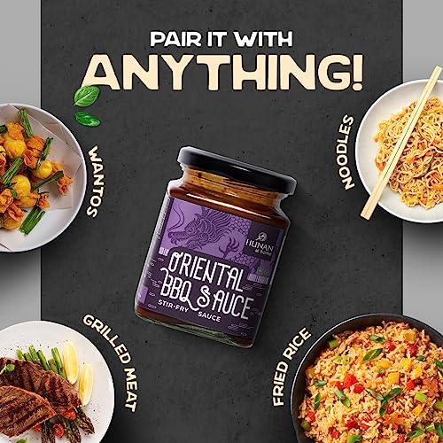 Hunan at Home Hunan at Home Tangy Sweet Oriental BBQ Stir Fry Sauce (250 Gms) No MSG, 100% Vegetarian, Ideal for Stir Fries, Sizzlers, Noodles, Marinade, Dip, Dressing, Used in Korean, Thai and Chinese Cooking