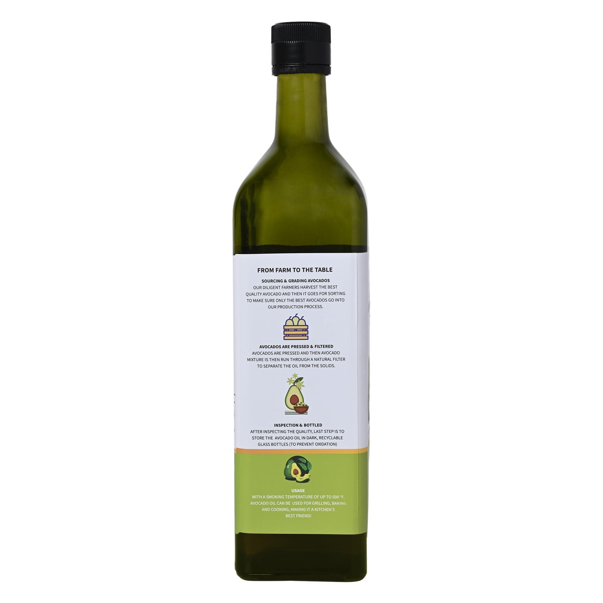 Naturow Naturow Extra Virgin Avocado Oil | Cold Pressed | 100% Natural | Keto and Paleo Diet Friendly | Homemade Sauces, Dressings and Marinades (500ml | 16.9fl oz)